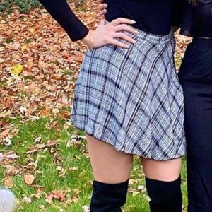 Wrap Around Plaid Skirt